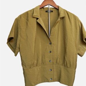 Madewell Short Sleeve V Neck Button Up Womens Size XL